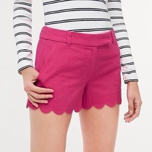 J. Crew Pink Scalloped Hem Shorts